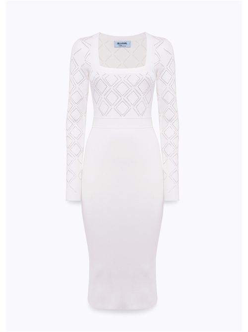 Abito in maglia a tubino con strass BLUGIRL BLUMARINE | RF5117MS99E/10602